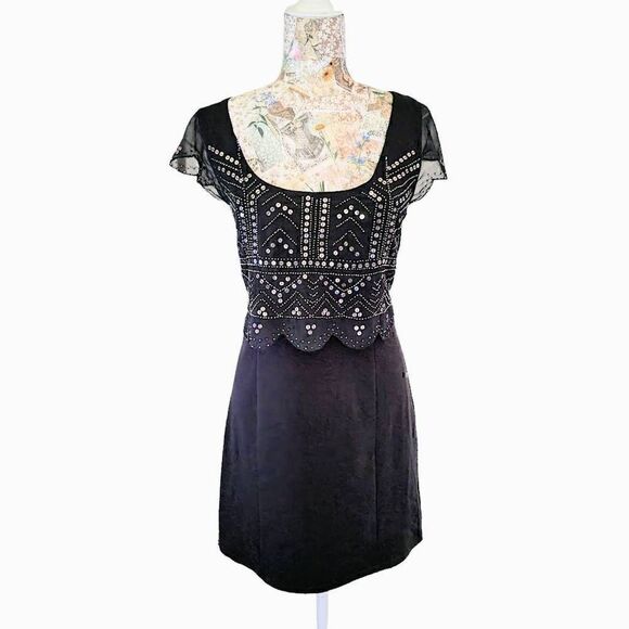 American Eagle Outfitters Charcoal Butterfly Sequined Bodycon Short Dress - Picture 11 of 11